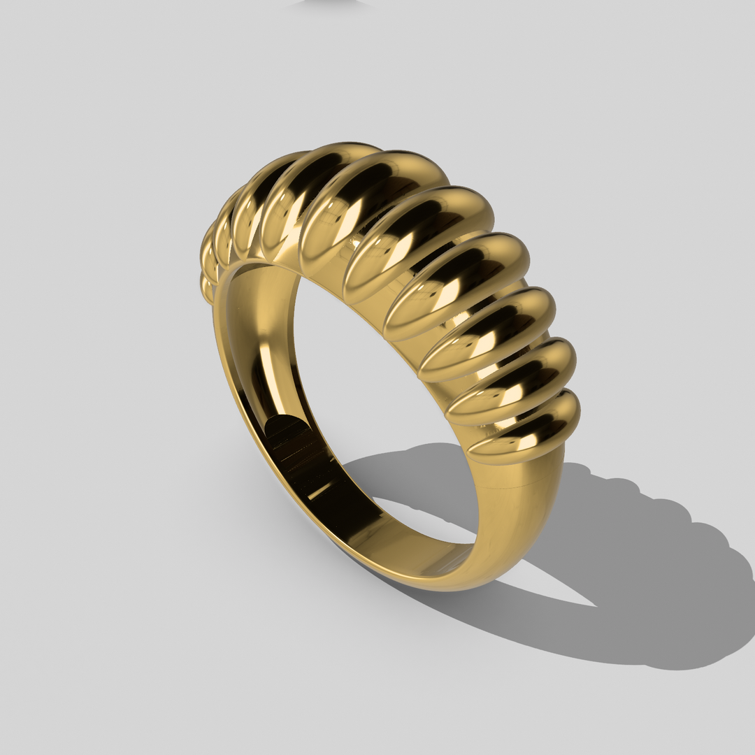 GOLD VERMEIL DOME RING FOR WOMEN