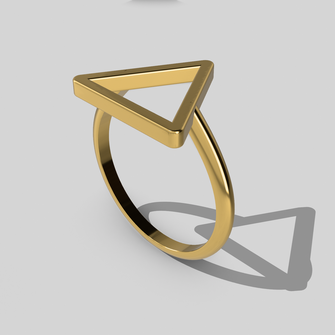GOLD VERMEIL OPEN TRIANGLE RING