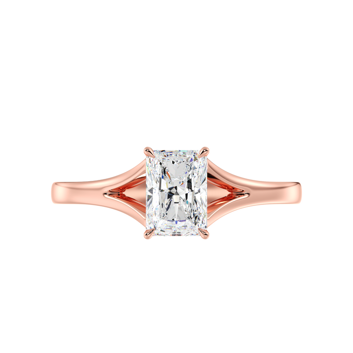 Radiant Split Shank Solitaire Ring