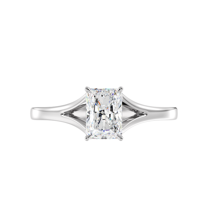 Radiant Split Shank Solitaire Ring