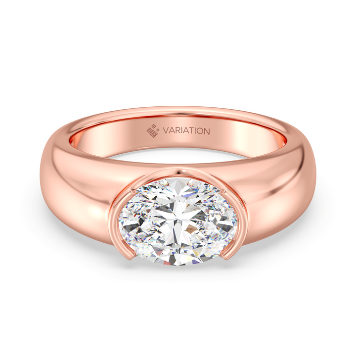 Oval Bezel Set Solitaire Ring