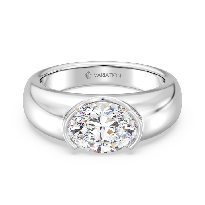 Oval Bezel Set Solitaire Ring