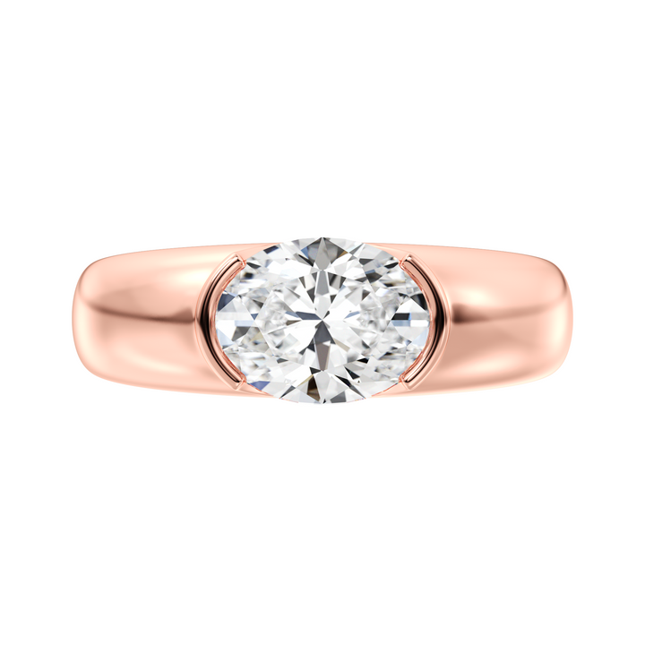 Oval Bezel Set Solitaire Ring