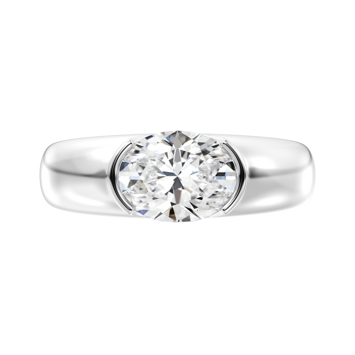 Oval Bezel Set Solitaire Ring
