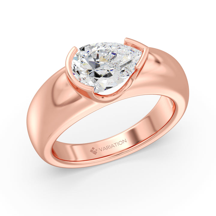 Pear Solitaire Ring