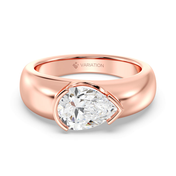 Pear Solitaire Ring