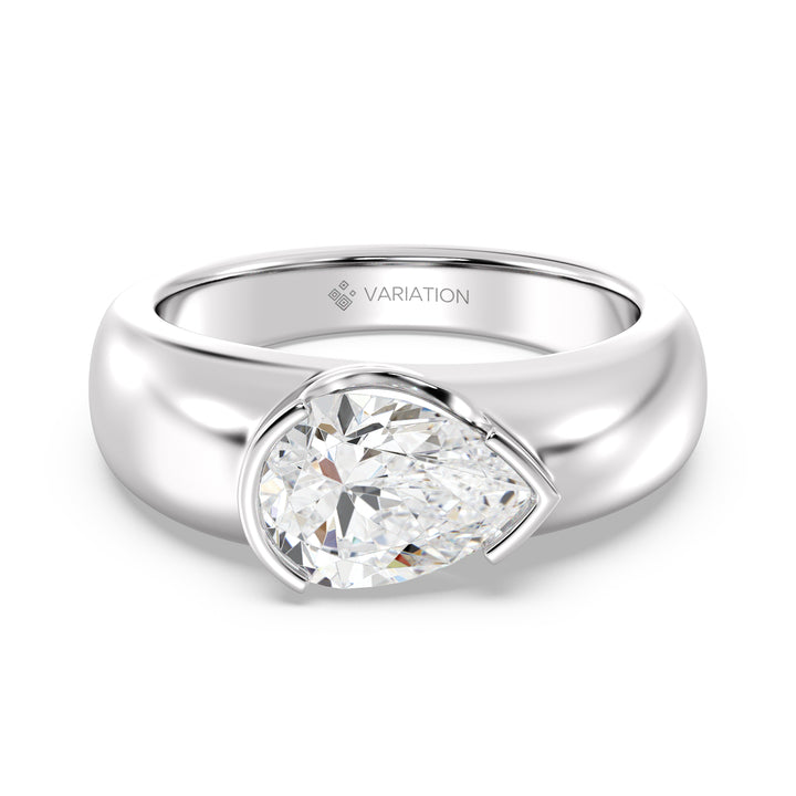 Pear Solitaire Ring