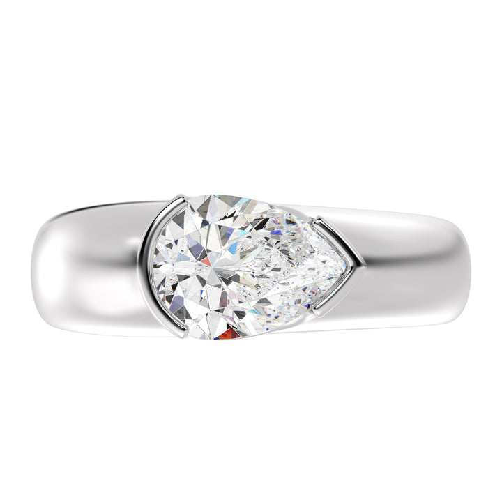 Pear Solitaire Ring