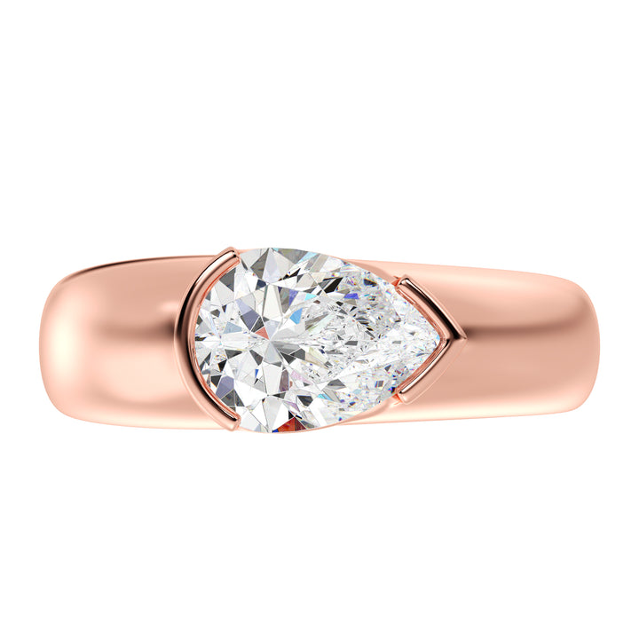 Pear Solitaire Ring