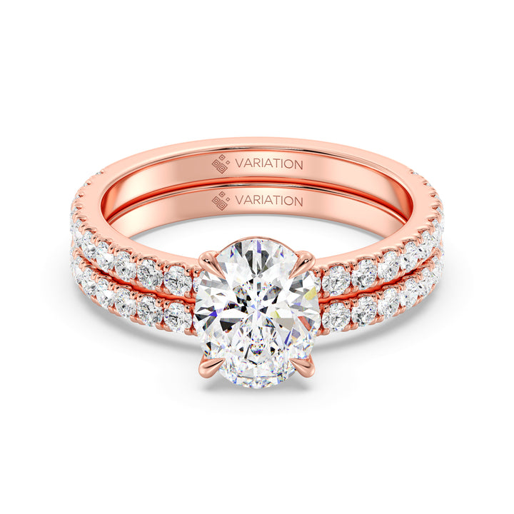 Oval Engagement Ring with Wedding Band