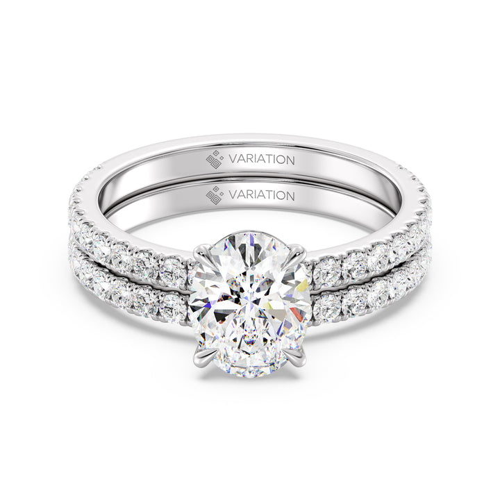 Oval Engagement Ring with Wedding Band