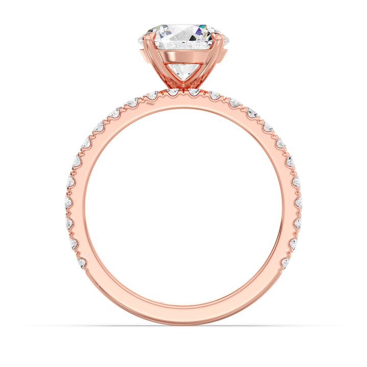 Round Engagement Ring with Wedding Band