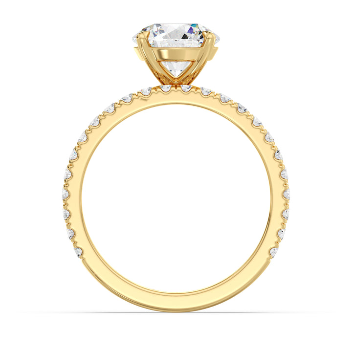 Round Engagement Ring with Wedding Band