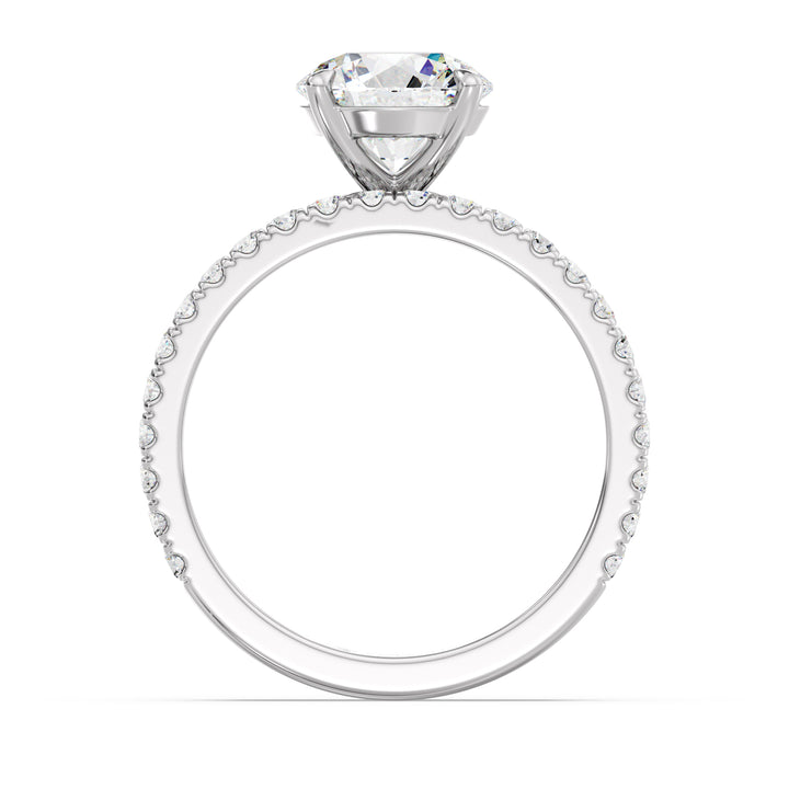 Round Engagement Ring with Wedding Band