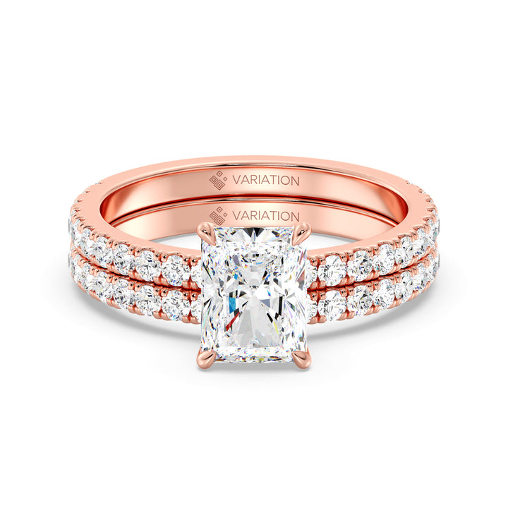 Radiant Engagement Ring with Wedding Band