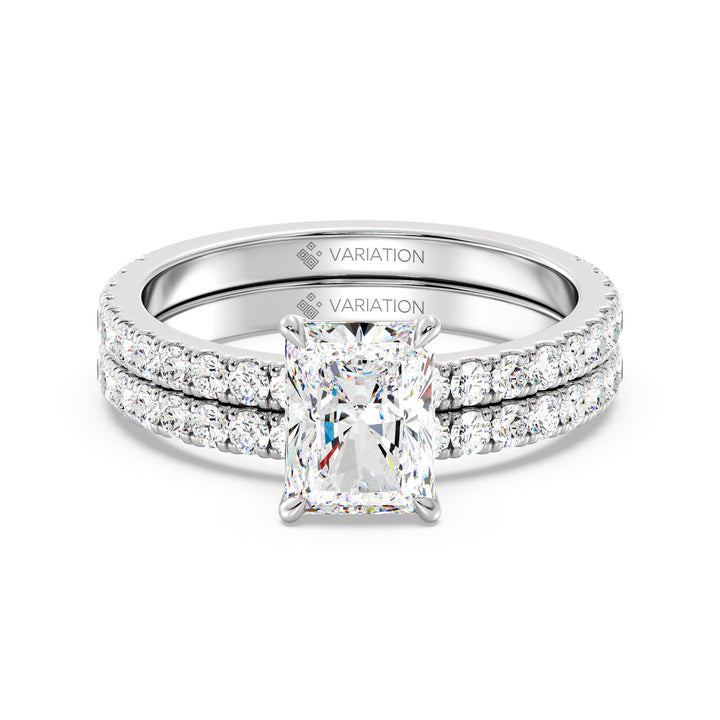 Radiant Engagement Ring with Wedding Band