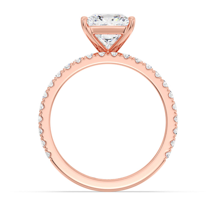 Princess Engagement Ring with Wedding Band