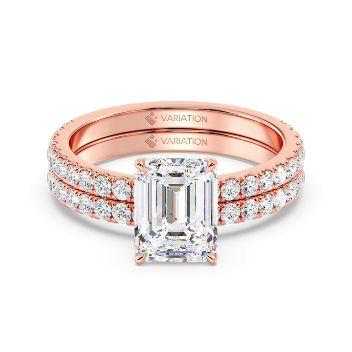 Emerald Cut Engagement Ring with Wedding Band