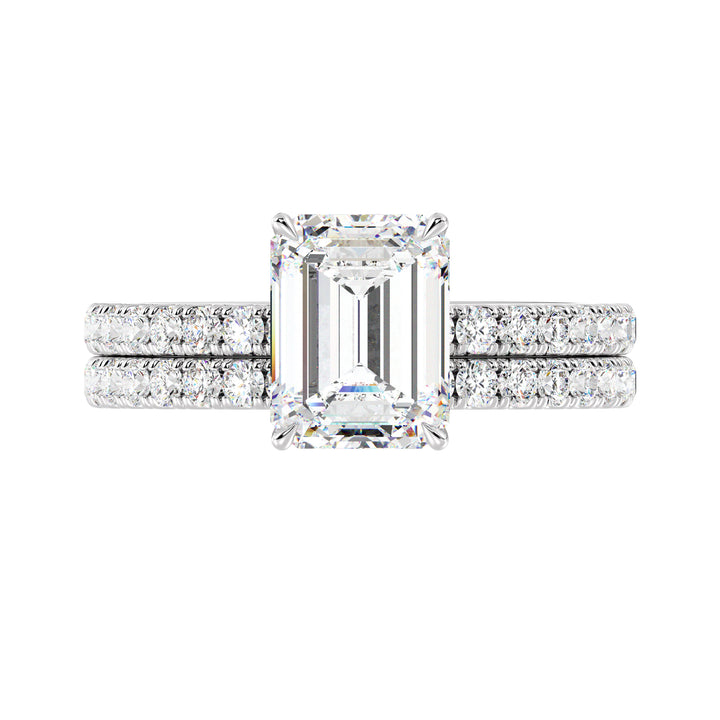 Emerald Cut Engagement Ring with Wedding Band