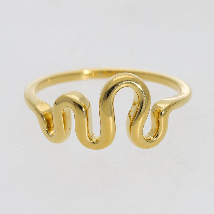 GOLD VERMEIL SQUIGGLE WAVY STACKING RING