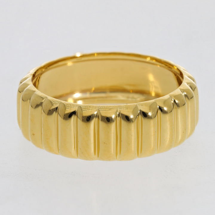 GOLD VERMEIL THICK RIBBED CHUNKY DOME RING