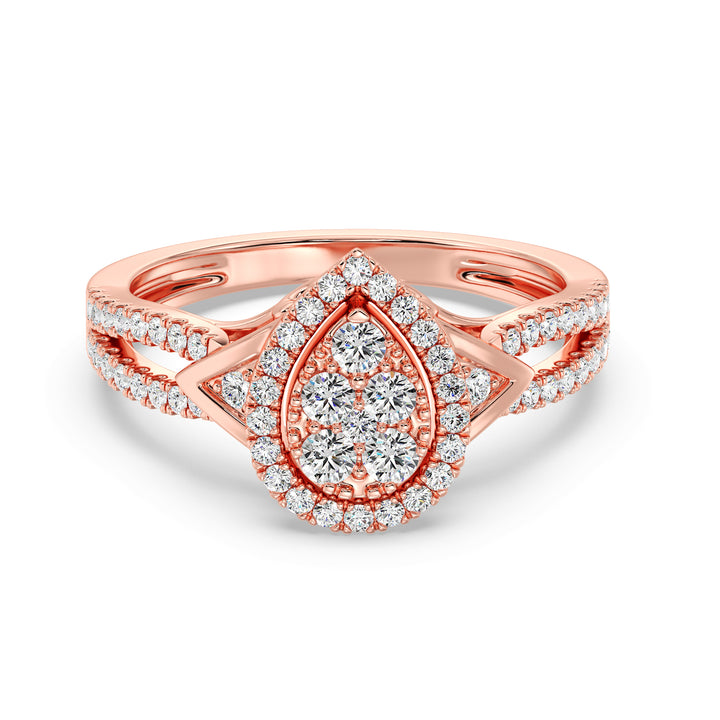 Обручальное кольцо в форме груши