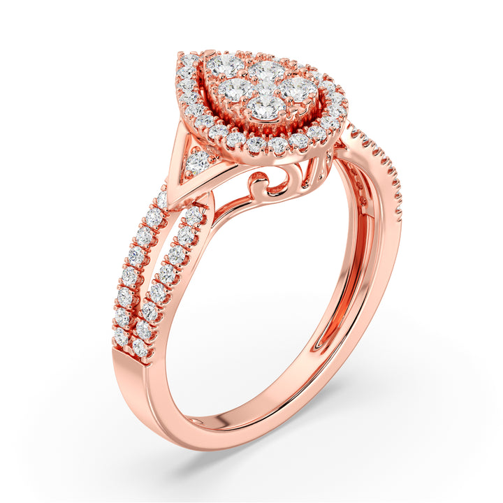 Обручальное кольцо в форме груши