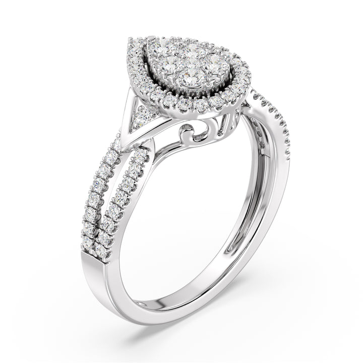 Обручальное кольцо в форме груши