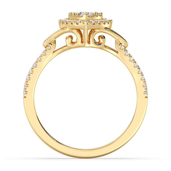 Обручальное кольцо в форме груши