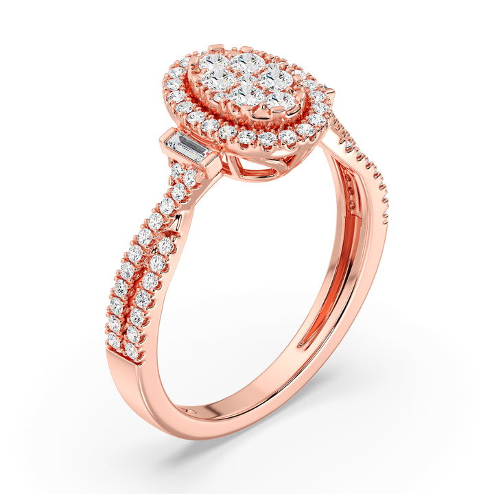 Овальне кластер ореолу обручки