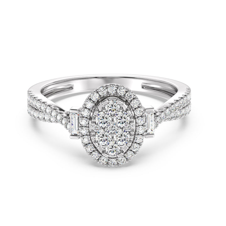 Овальне кластер ореолу обручки