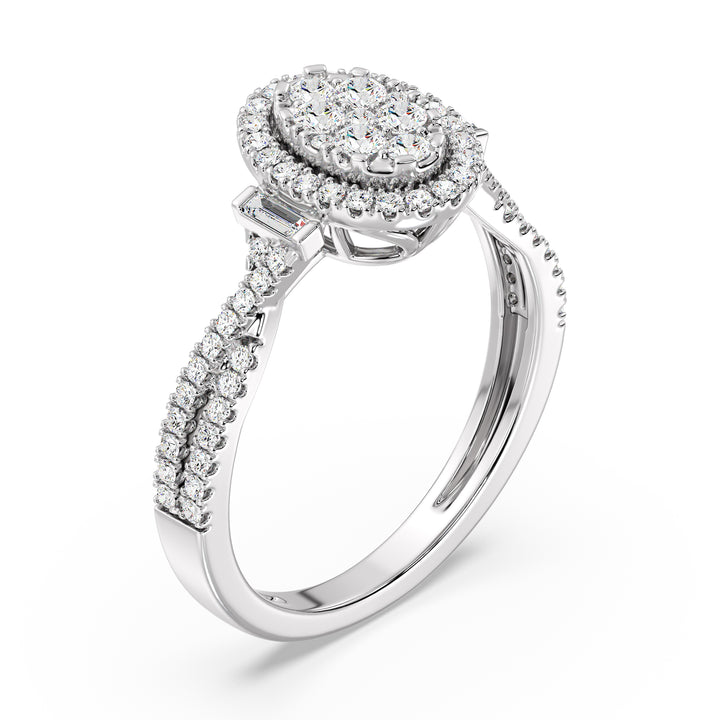 Овальне кластер ореолу обручки