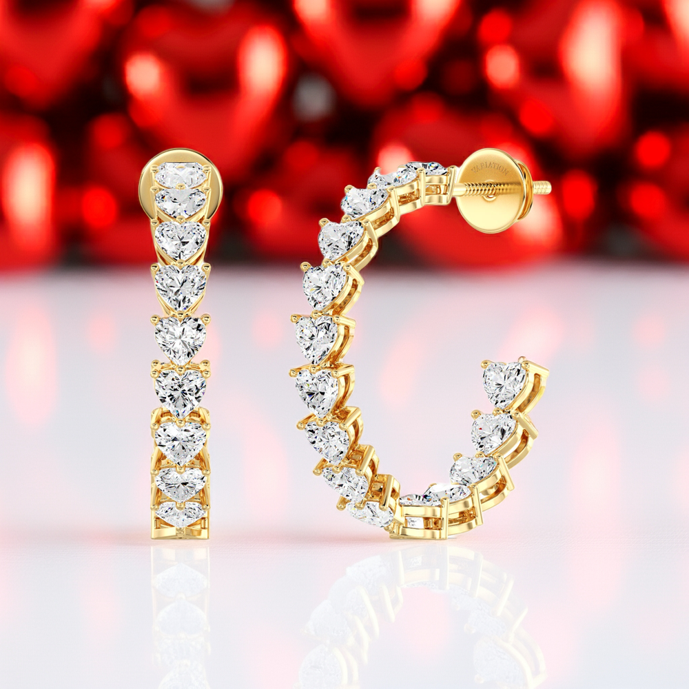 diamond inside out hoop earrings