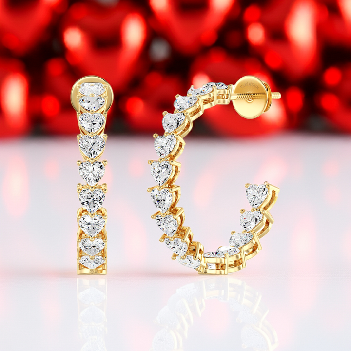 diamond inside out hoop earrings