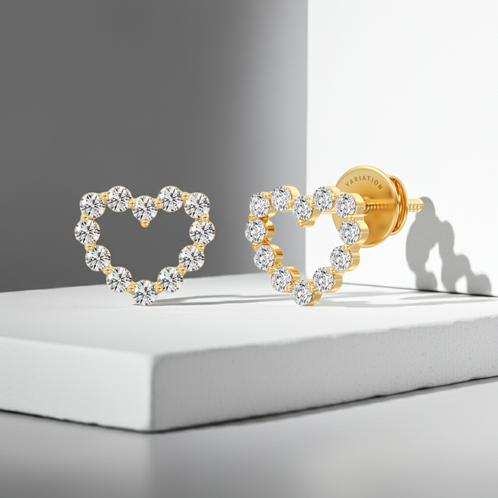 Hjärtformade studörhängen