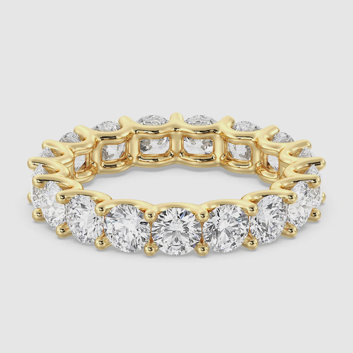 Cushion Cut Scallop Eternity Band