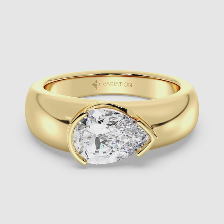Pear Solitaire Ring