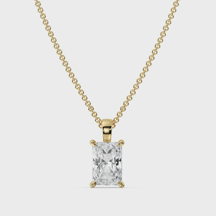 Radiant-Cut Solitaire Pendant