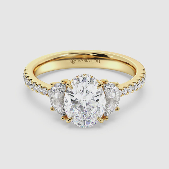 שלוש טבעת אירוסין אבן