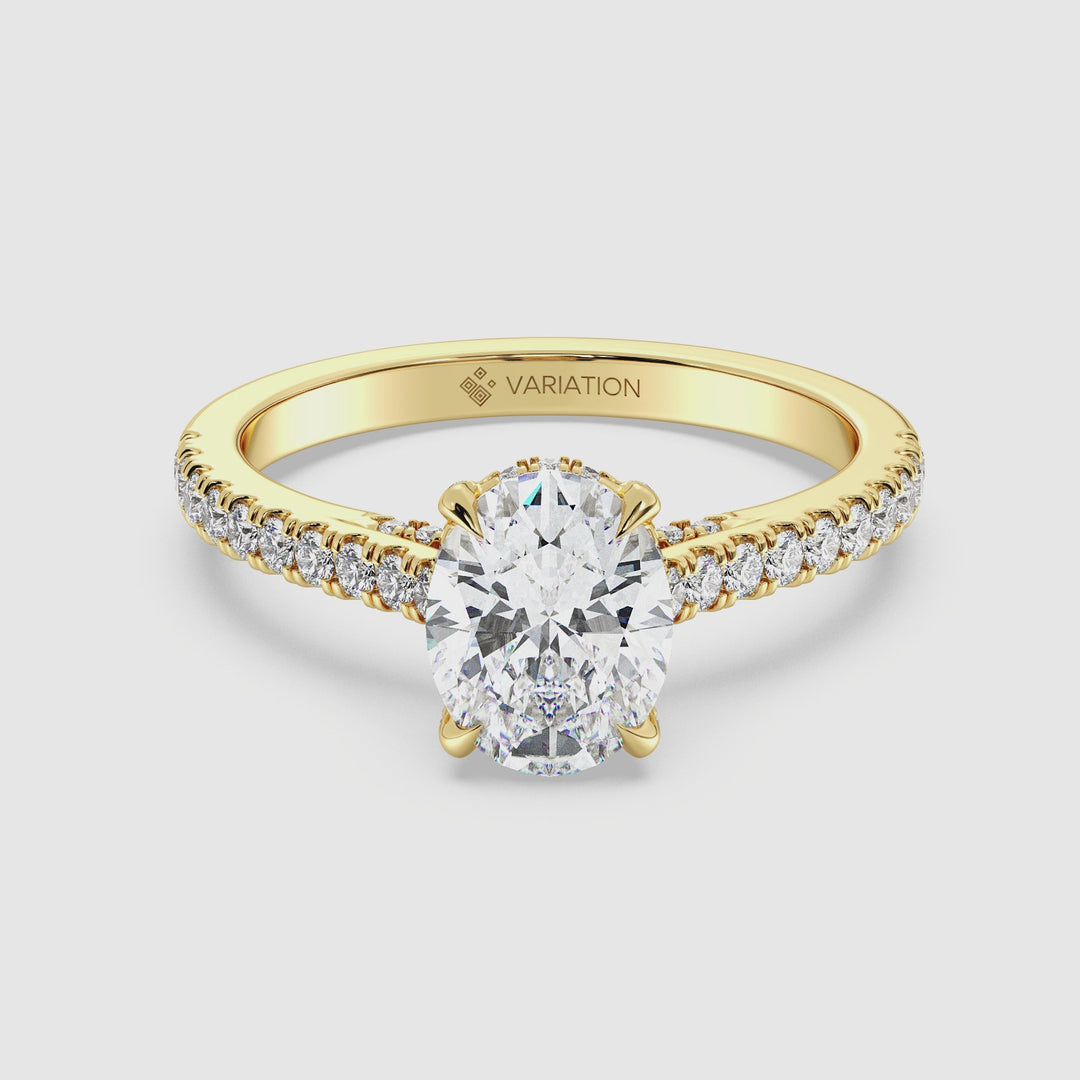 Oval Engagement Ring with Wedding Band