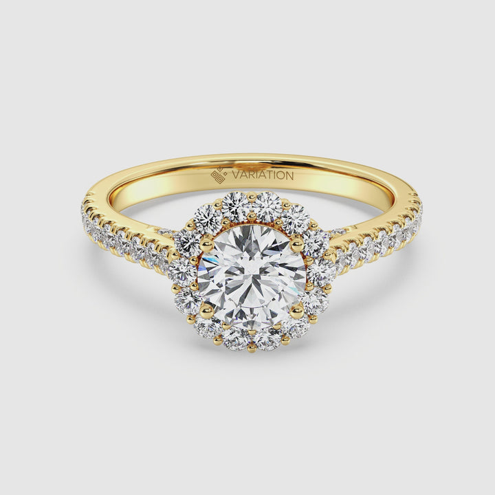 Scalloped Halo Solitaire Ring