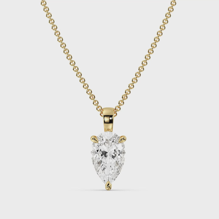 Pear-Cut Solitaire Pendant