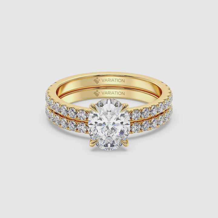 Oval Engagement Ring with Wedding Band