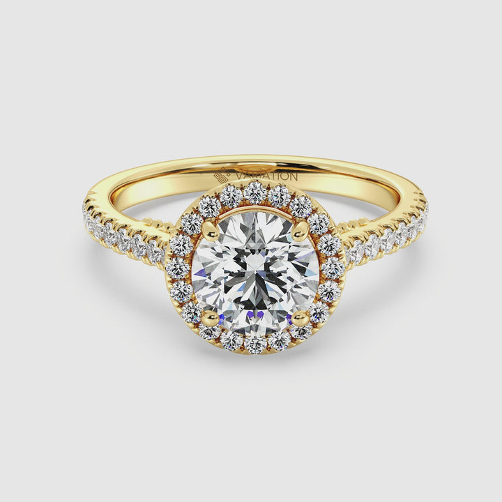 Round Halo Solitaire Ring