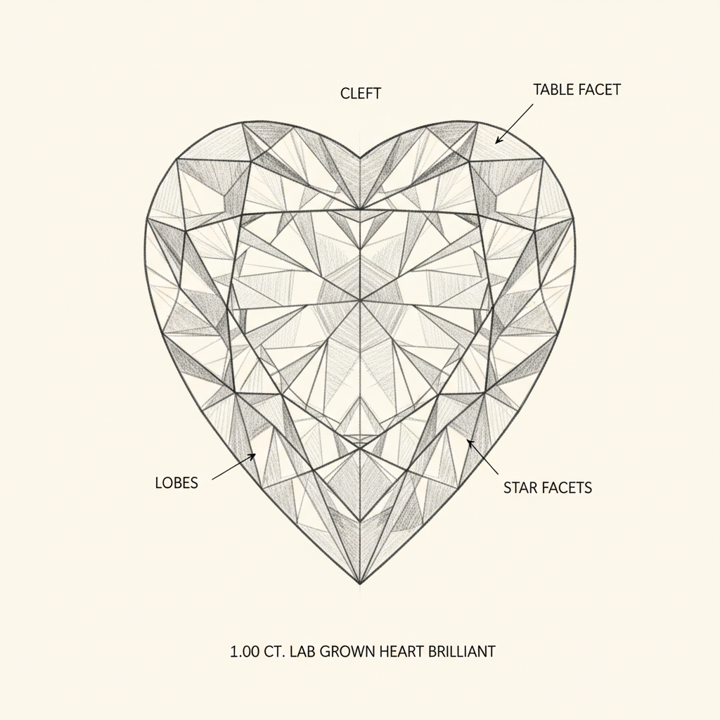 1 Carat Heart Cut Lab Grown Diamonds