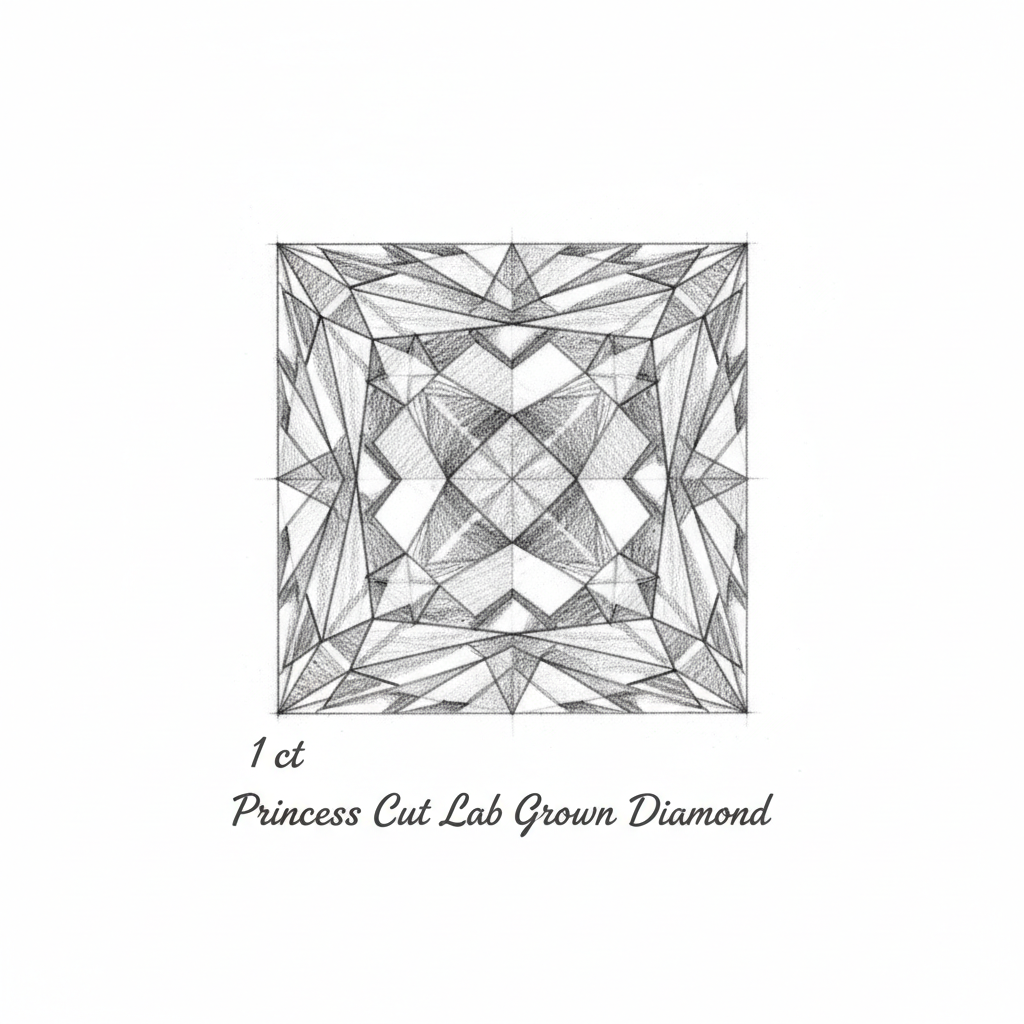 1 Carat Princess Cut Lab Grown Diamonds