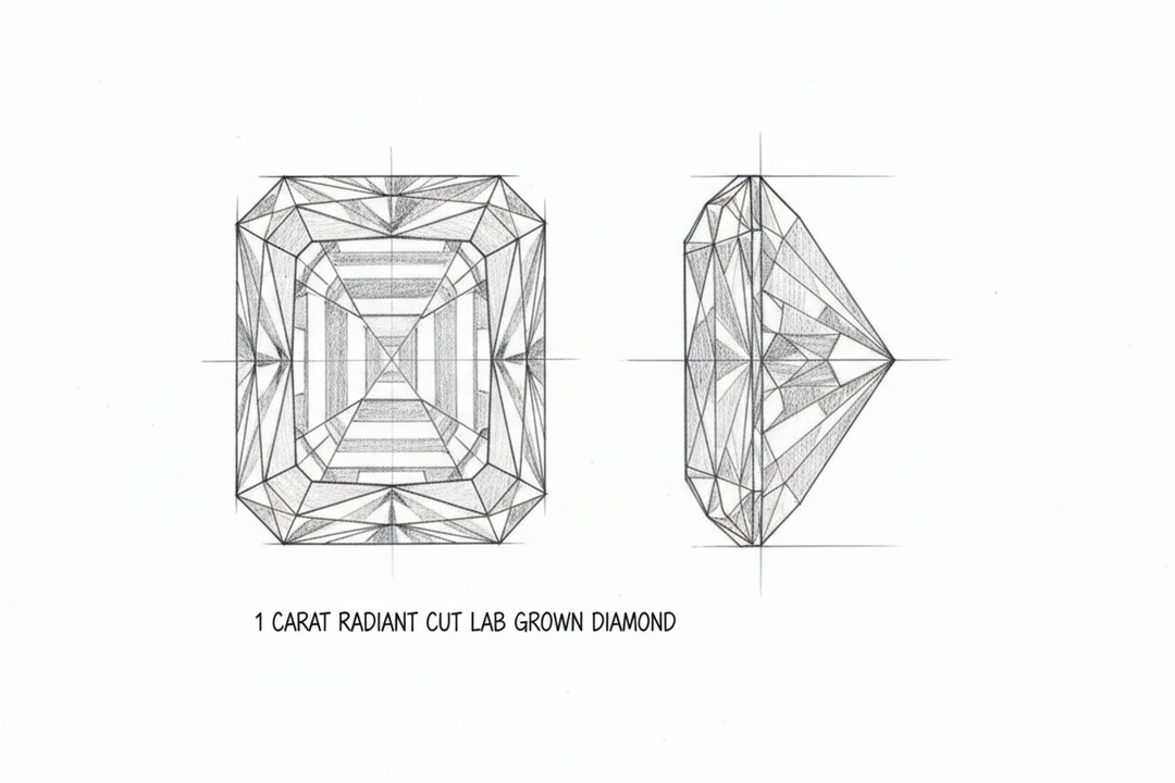 1 Carat Radiant Cut Lab Grown Diamonds