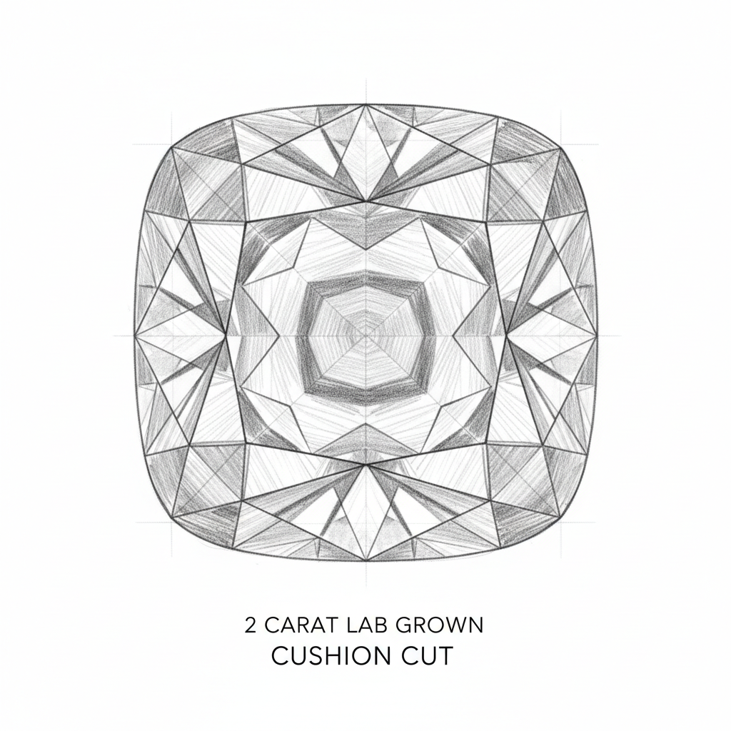 2 Carat Cushion Cut Lab Grown Diamonds