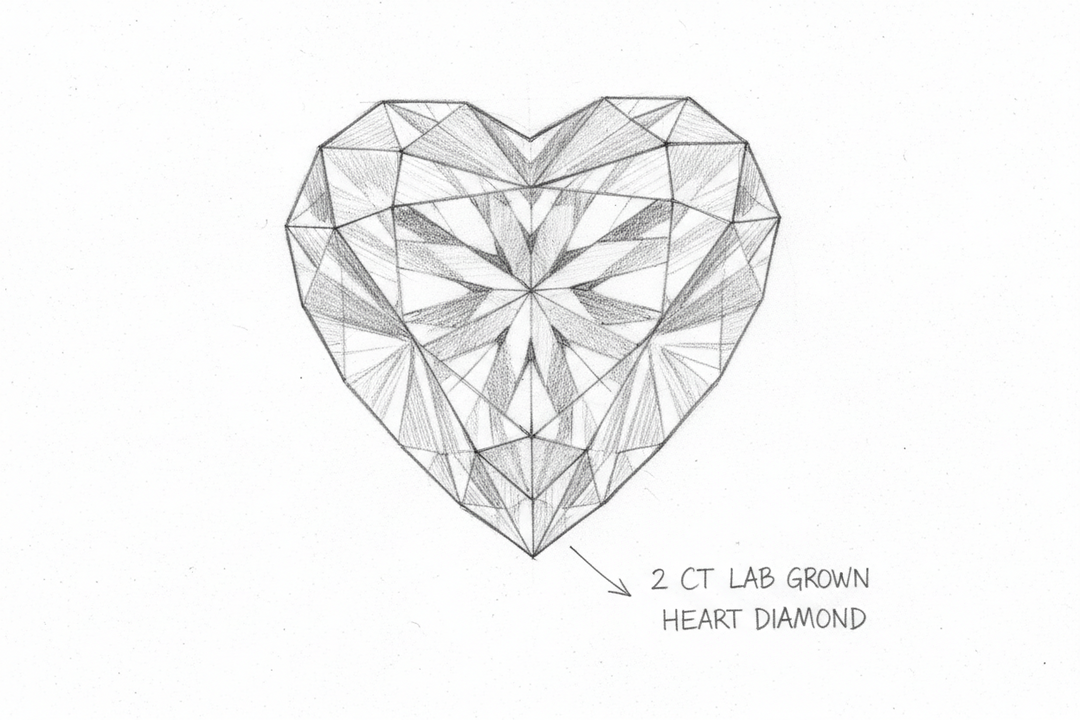 2 Carat Heart Cut Lab Grown Diamonds