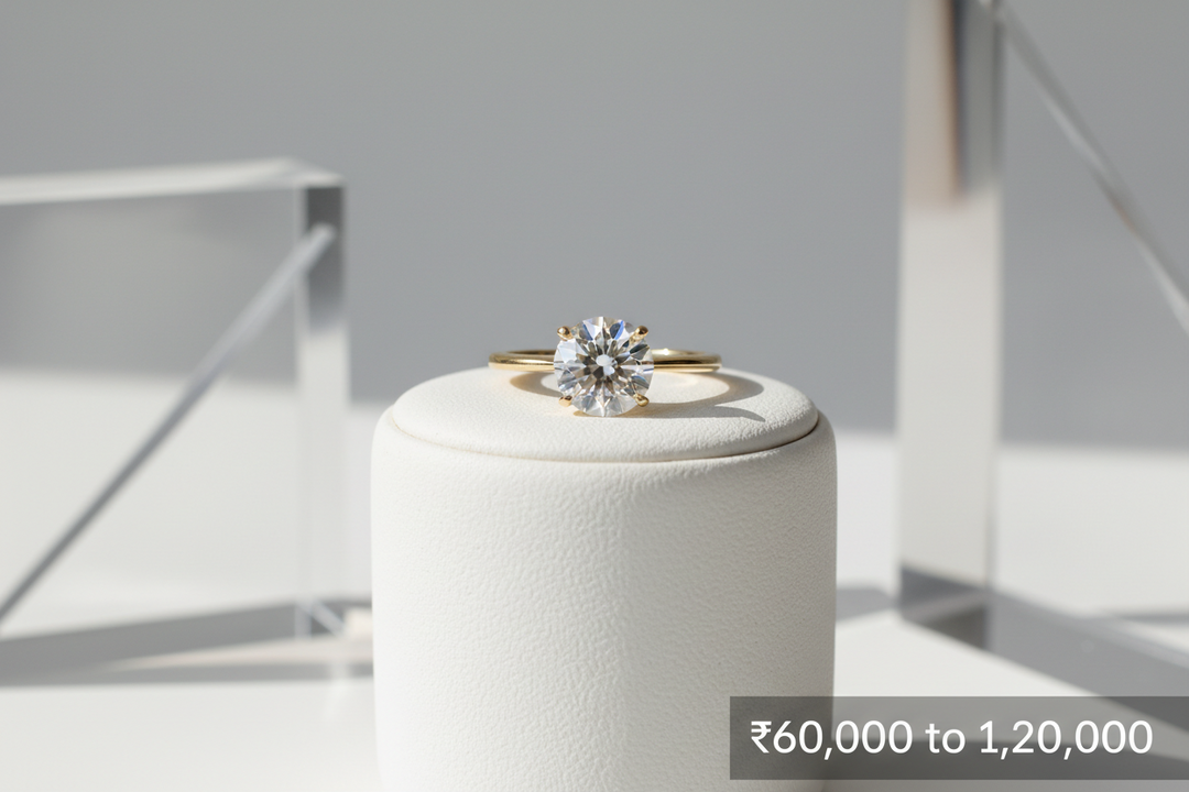 2 Carat Lab Grown Diamond Price in India: ₹60,000 to ₹1,20,000